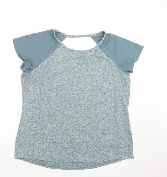 Dunnes Stores Womens Green  Polyester Basic T-Shirt Size L Boat Neck
