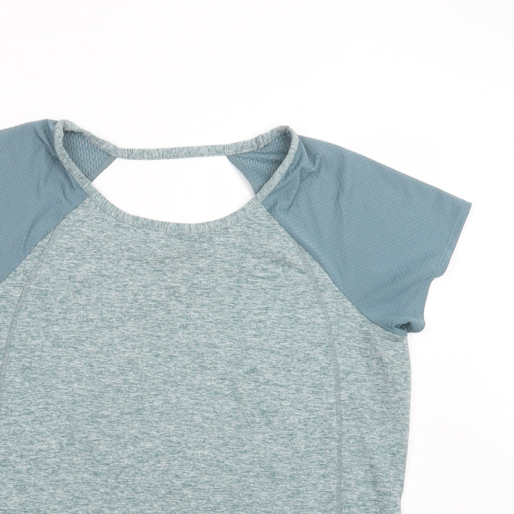 Dunnes Stores Womens Green  Polyester Basic T-Shirt Size L Boat Neck