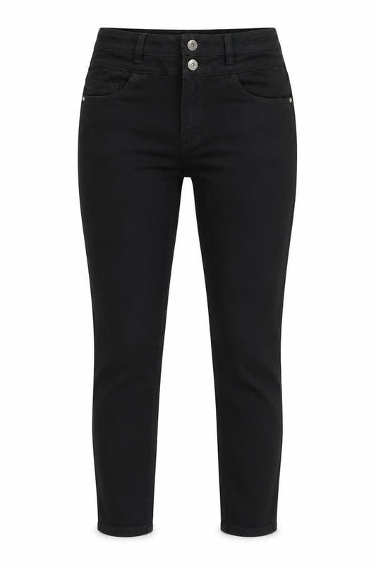 Dunnes Stores Womens Black  Cotton Skinny Jeans Size 10 L26 in Regular Button