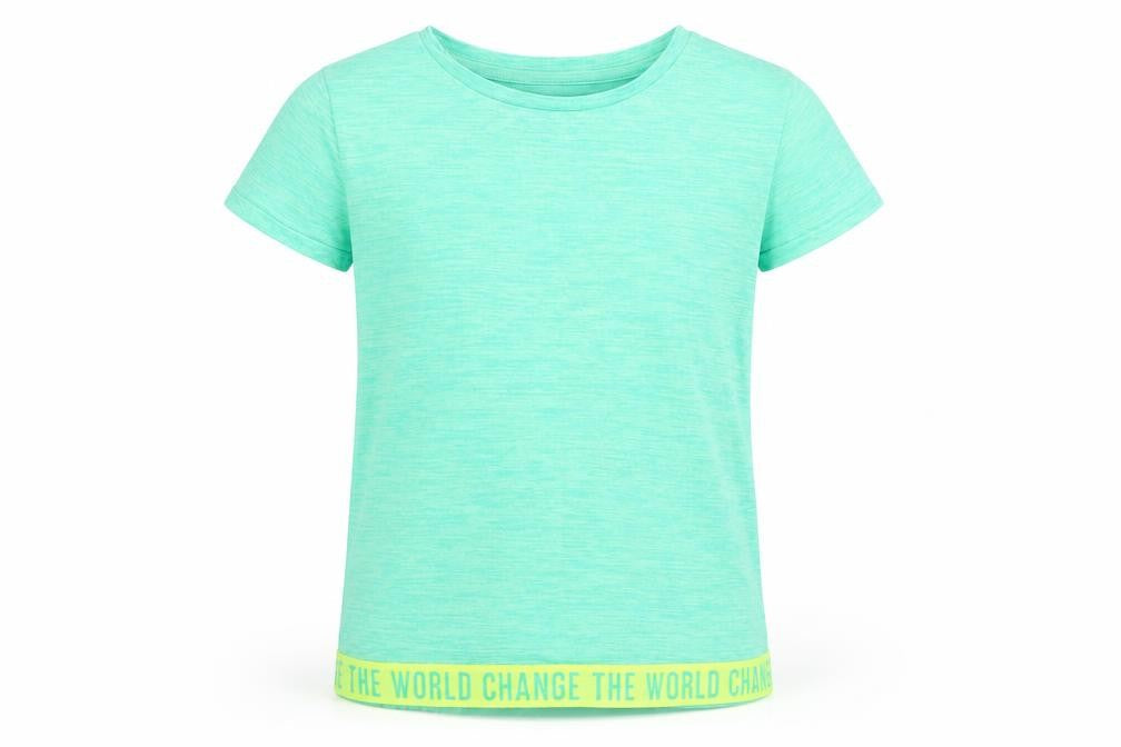 Dunnes Stores Girls Green  Polyester Pullover T-Shirt Size 7-8 Years Crew Neck Pullover