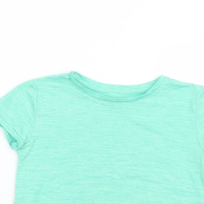 Dunnes Girls Green  Polyester Pullover T-Shirt Size 7-8 Years Crew Neck Pullover