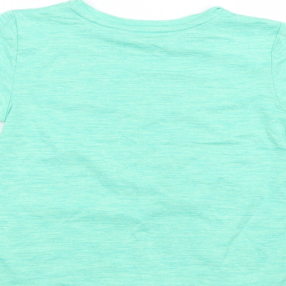 Dunnes Stores Girls Green  Polyester Pullover T-Shirt Size 7-8 Years Crew Neck Pullover