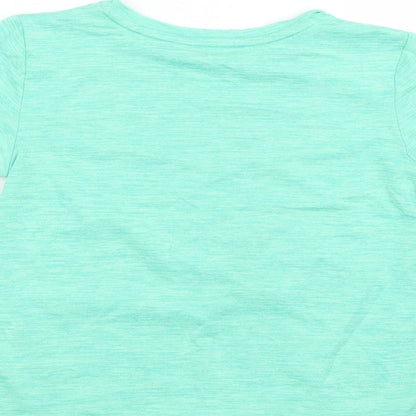 Dunnes Girls Green  Polyester Pullover T-Shirt Size 7-8 Years Crew Neck Pullover