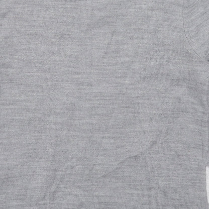 Preloved Pepperts Girls Grey Crew Neck  Acrylic Pullover Jumper    - Penguin - Label