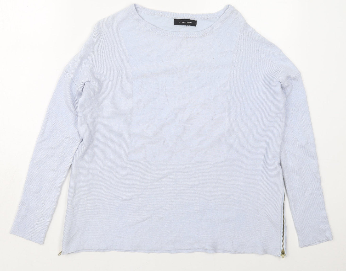 Atmosphere Womens Blue Boat Neck  Viscose Pullover Jumper Size 10