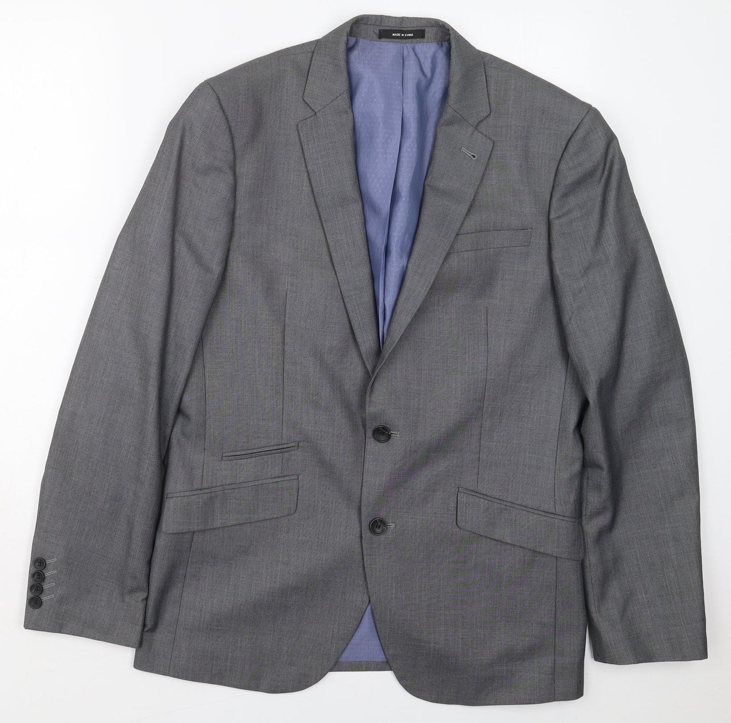 Cedar Wood State Mens Grey  Polyester Jacket Suit Jacket Size 40