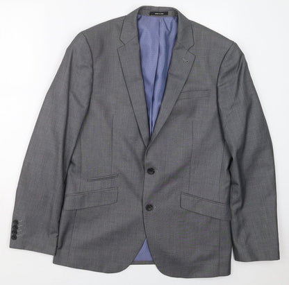 Cedarwood State Mens Grey Polyester Jacket Suit Jacket Size 40
