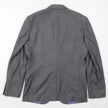 Cedarwood State Mens Grey Polyester Jacket Suit Jacket Size 40