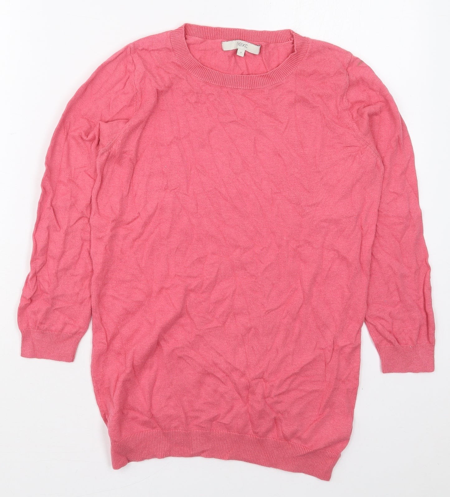 NEXT Womens Pink Crew Neck  Cotton Pullover Jumper Size 8