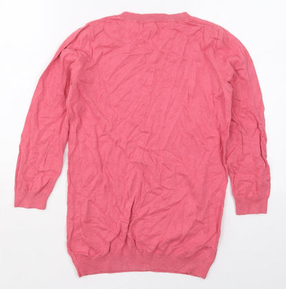 Next Womens Pink Crew Neck  Cotton Pullover Jumper Size 8