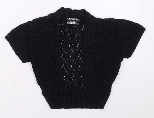 Pilot Womens Black V-Neck  Acrylic Cardigan Jumper Size S