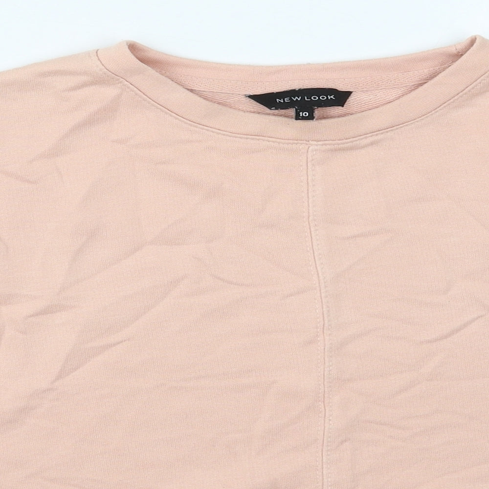 New Look Womens Pink  Cotton Pullover Sweatshirt Size 10  Pullover