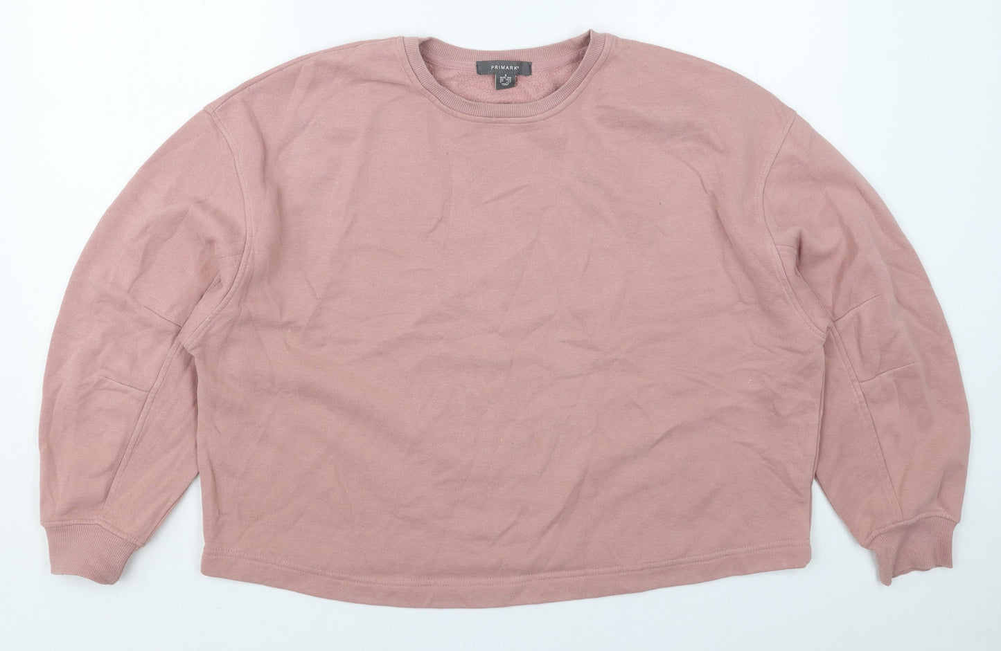 Primark Womens Pink  Cotton Pullover Sweatshirt Size 10  Pullover