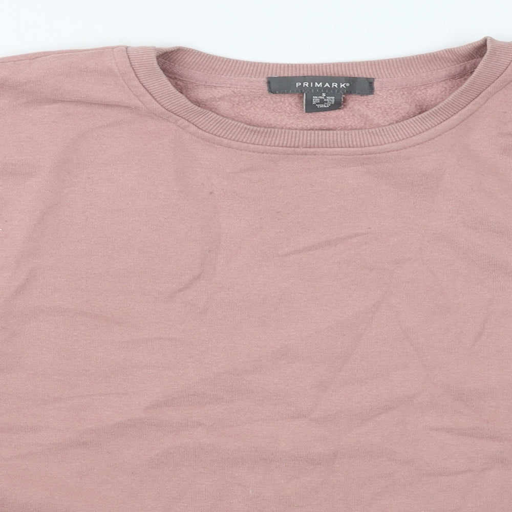 Primark Womens Pink  Cotton Pullover Sweatshirt Size 10  Pullover