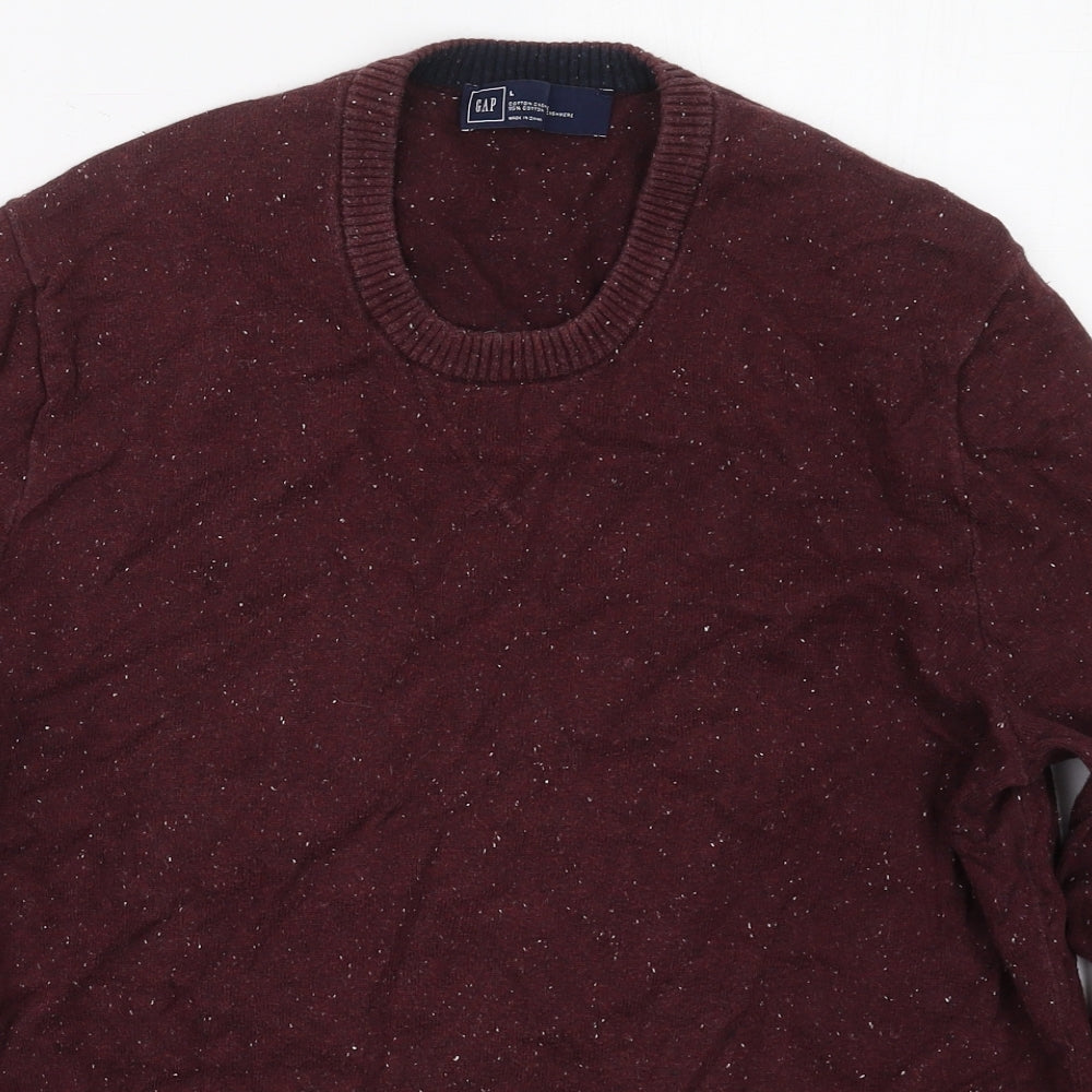 Gap Mens Purple Crew Neck  Cotton Pullover Jumper Size L