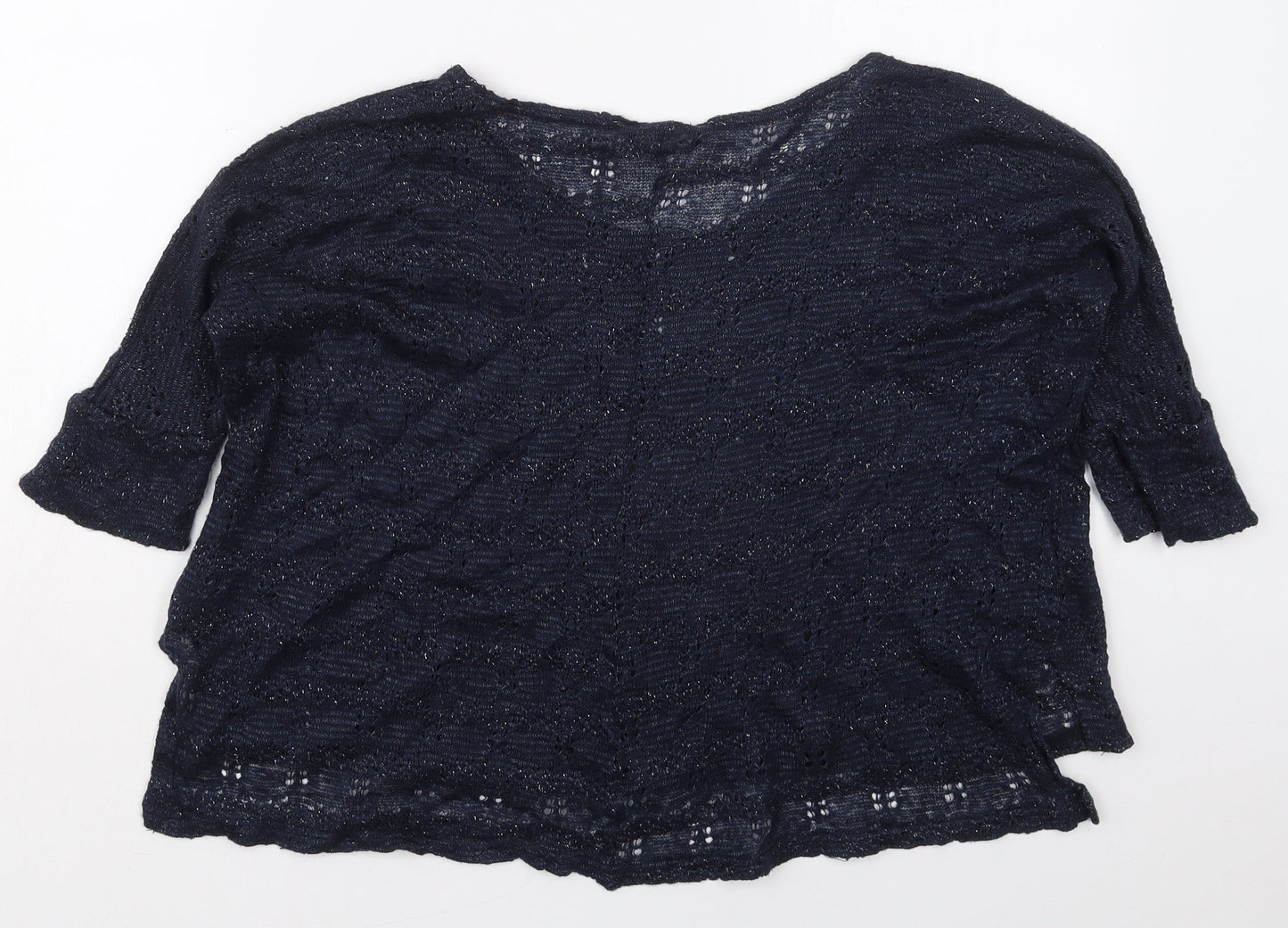 Miss Selfridge Womens Blue Boat Neck  Acrylic Pullover Jumper Size 6