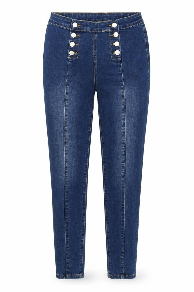 Preworn Womens Blue  Cotton Skinny Jeans Size M L29 in Regular Button