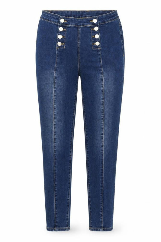 Womens Blue  Cotton Skinny Jeans Size M L29 in Regular Button