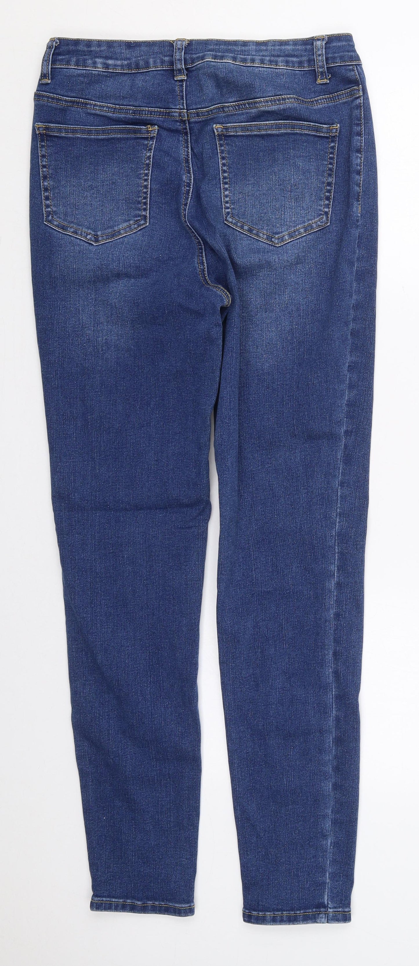 Preworn Womens Blue  Cotton Skinny Jeans Size M L29 in Regular Button