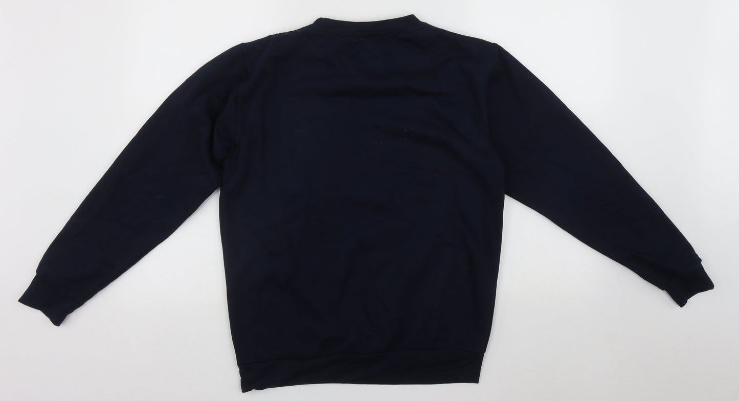 Stars & Stipes Mens Blue Round Neck  Polyester Pullover Jumper Size S