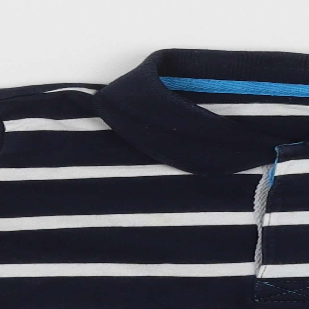 St Bernard Boys Blue Striped Cotton Basic Casual Size 9-12 Months Collared Button