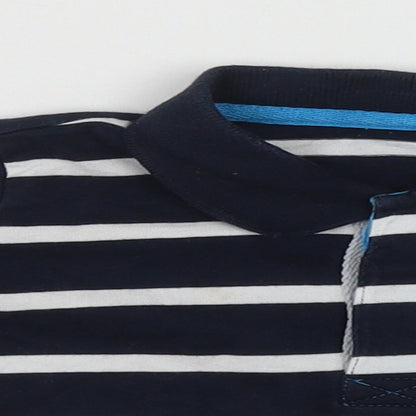 St Bernard Boys Blue Striped Cotton Basic Casual Size 9-12 Months Collared Button