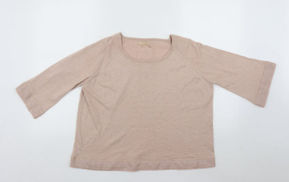 By Swan Womens Beige  Viscose Basic Blouse Size S Scoop Neck