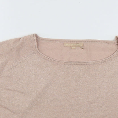 By Swan Womens Beige  Viscose Basic Blouse Size S Scoop Neck