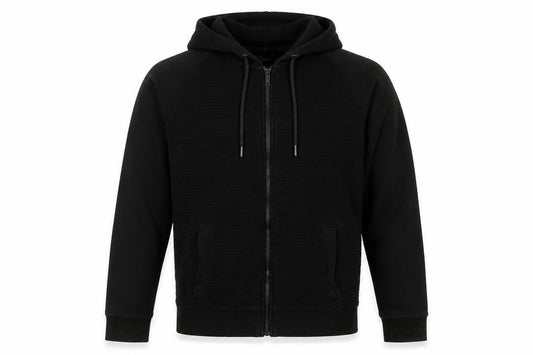 Centrered Mens Black  Cotton Full Zip Hoodie Size S