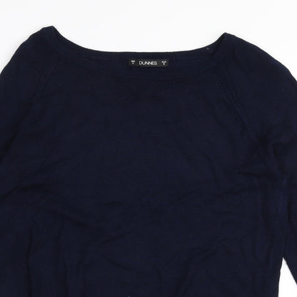 Preloved Dunnes Stores Womens Blue Boat Neck  Viscose Pullover Jumper Size S - Detail