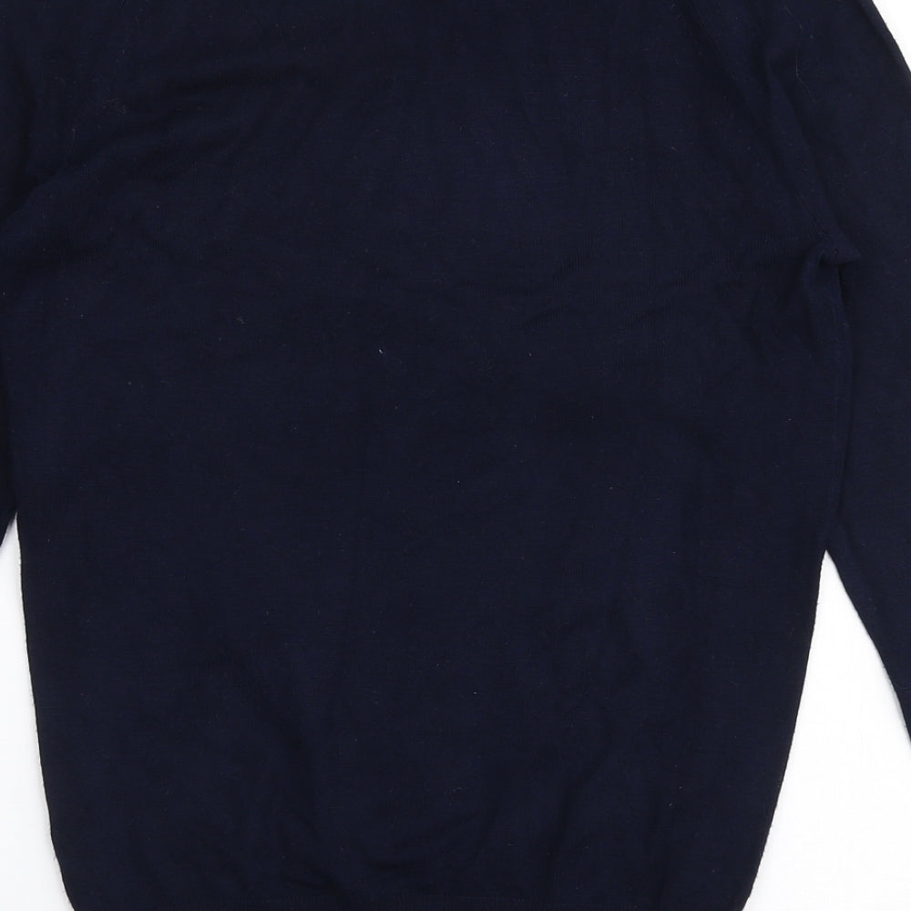 Dunnes Stores Womens Blue Boat Neck  Viscose Pullover Jumper Size S