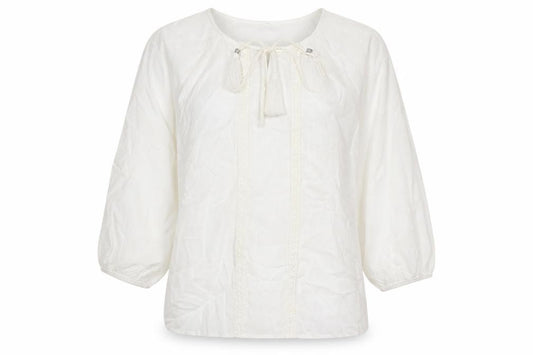 F&F Womens Ivory  Viscose Basic Blouse Size 6 Round Neck