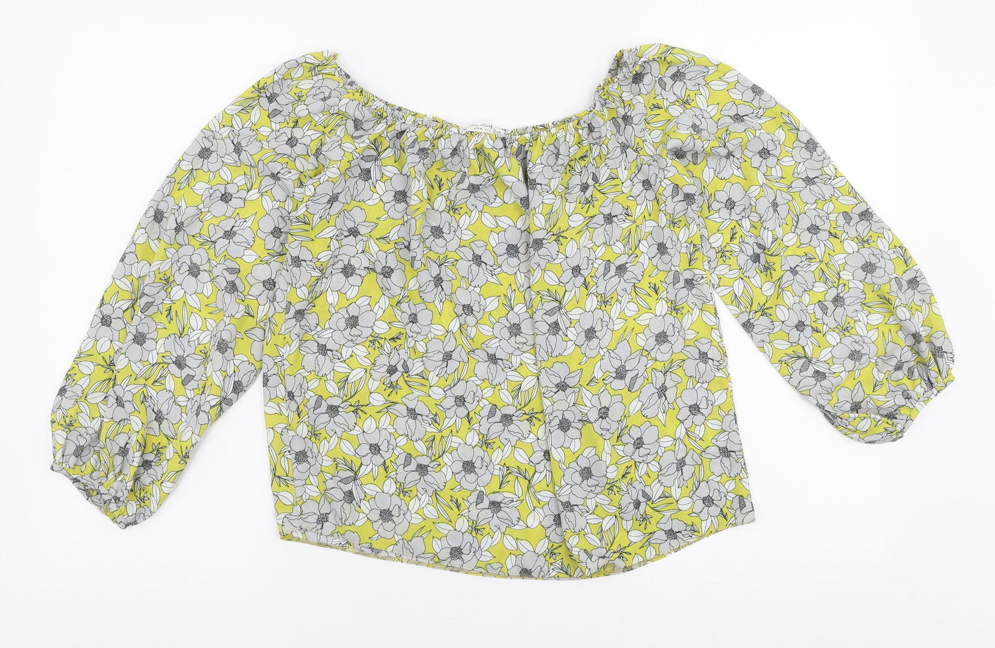 Miss Selfridge Womens Multicoloured Floral Polyester Basic Blouse Size 8 Off the Shoulder