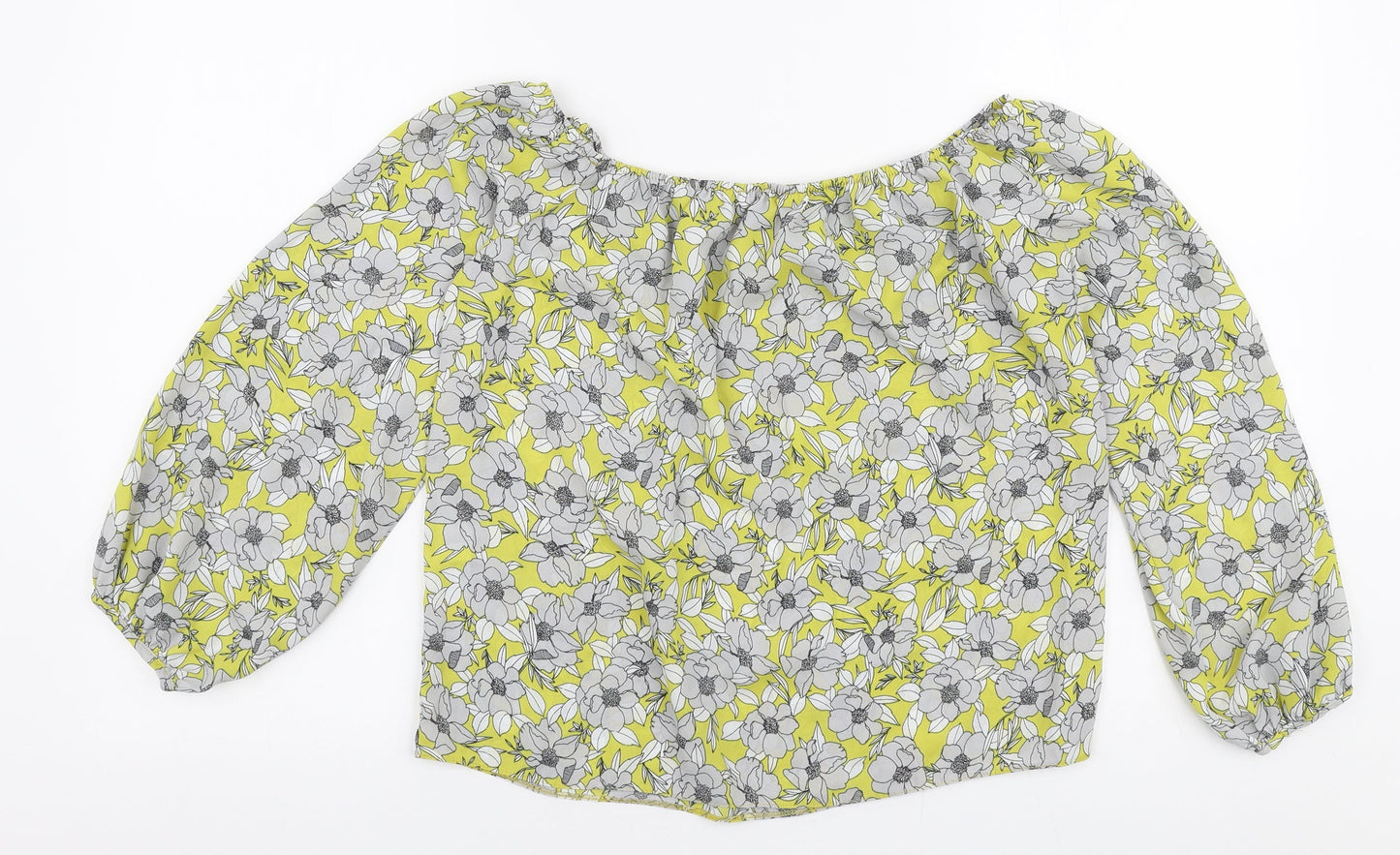 Miss Selfridge Womens Multicoloured Floral Polyester Basic Blouse Size 8 Off the Shoulder