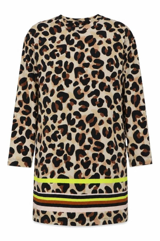 F&F Womens Beige Animal Print Polyester Jacket Dress  Size 12  Round Neck Pullover