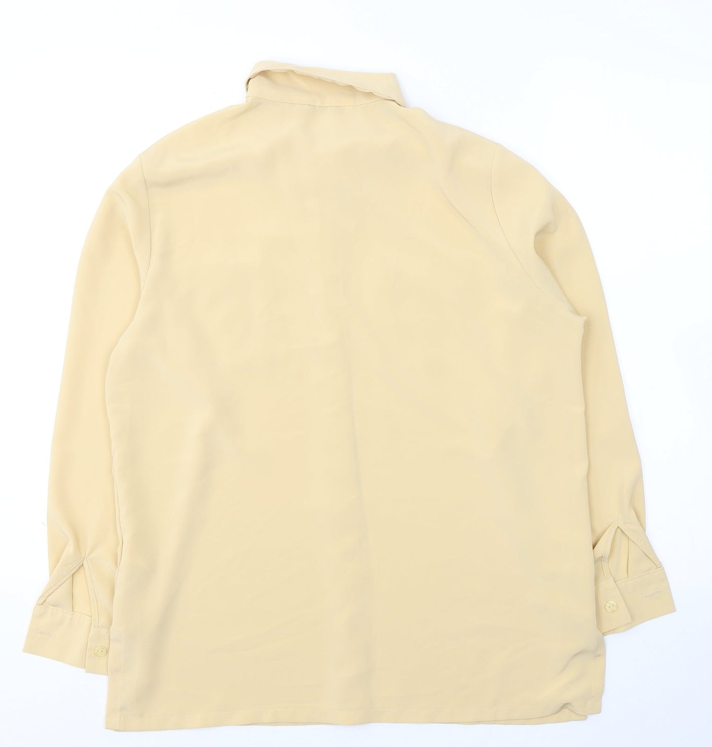 Marks and Spencer Womens Beige  Polyester Basic Button-Up Size 12 Collared