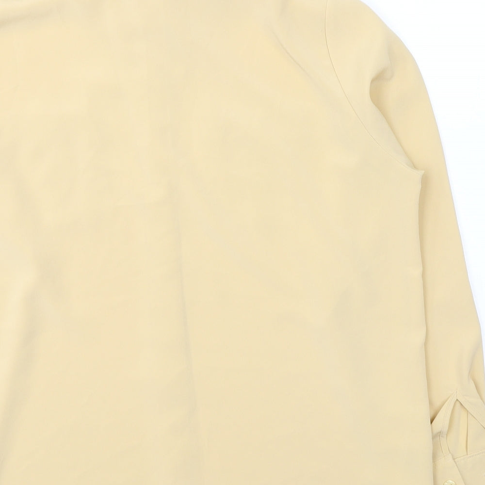 Marks and Spencer Womens Beige  Polyester Basic Button-Up Size 12 Collared