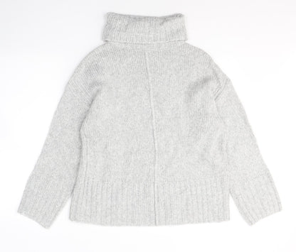 Dunnes Womens Grey Roll Neck  Acrylic Pullover Jumper Size S
