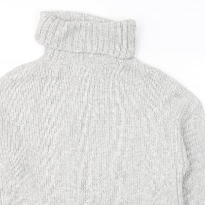 Dunnes Womens Grey Roll Neck  Acrylic Pullover Jumper Size S