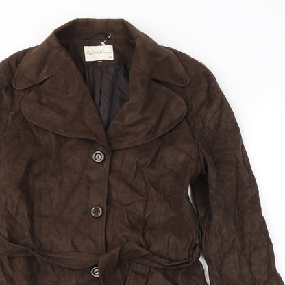 Bay Company Womens Brown   Pea Coat Coat Size 10  Button