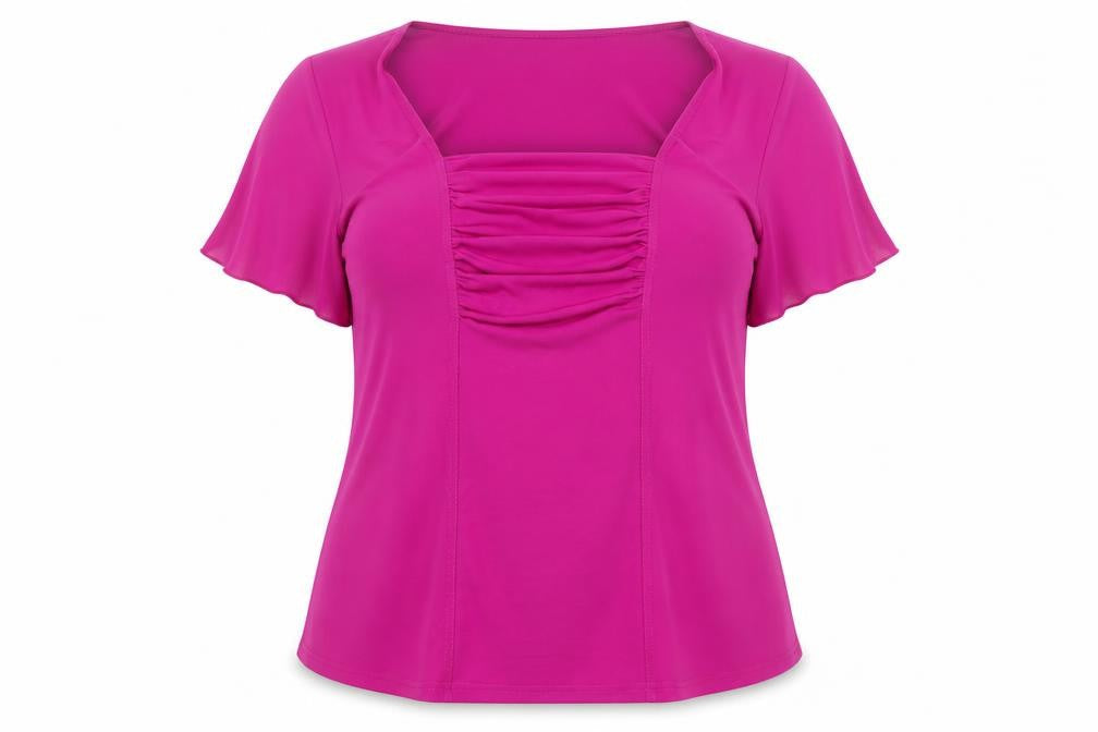 Joanna Hope Womens Pink  Polyester Basic Blouse Size 14 Square Neck