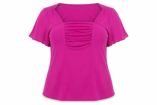 Joanna Hope Womens Pink  Polyester Basic Blouse Size 14 Square Neck