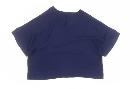 Preloved Peacocks Womens Blue  Polyester Basic T-Shirt Size 14 Round Neck - Back