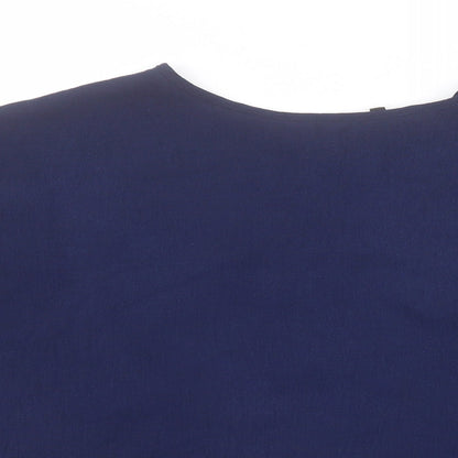 Preloved Peacocks Womens Blue  Polyester Basic T-Shirt Size 14 Round Neck - Detail
