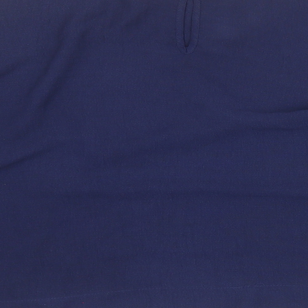 Peacocks Womens Blue  Polyester Basic T-Shirt Size 14 Round Neck