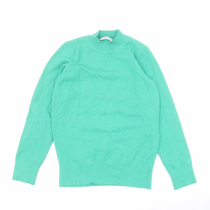Gallery Womens Green Mock Neck  Viscose Pullover Jumper Size XS