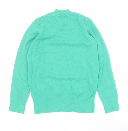 Gallery Womens Green Mock Neck  Viscose Pullover Jumper Size XS
