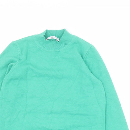 Gallery Womens Green Mock Neck  Viscose Pullover Jumper Size XS