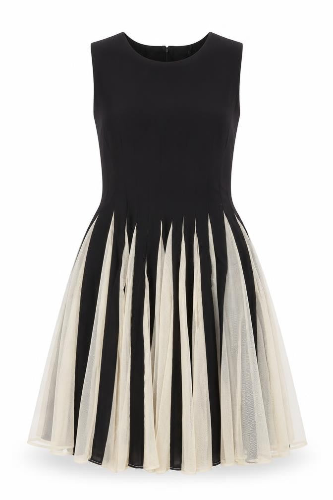 ASOS Womens Black  Polyester Fit & Flare  Size 10  Round Neck Button