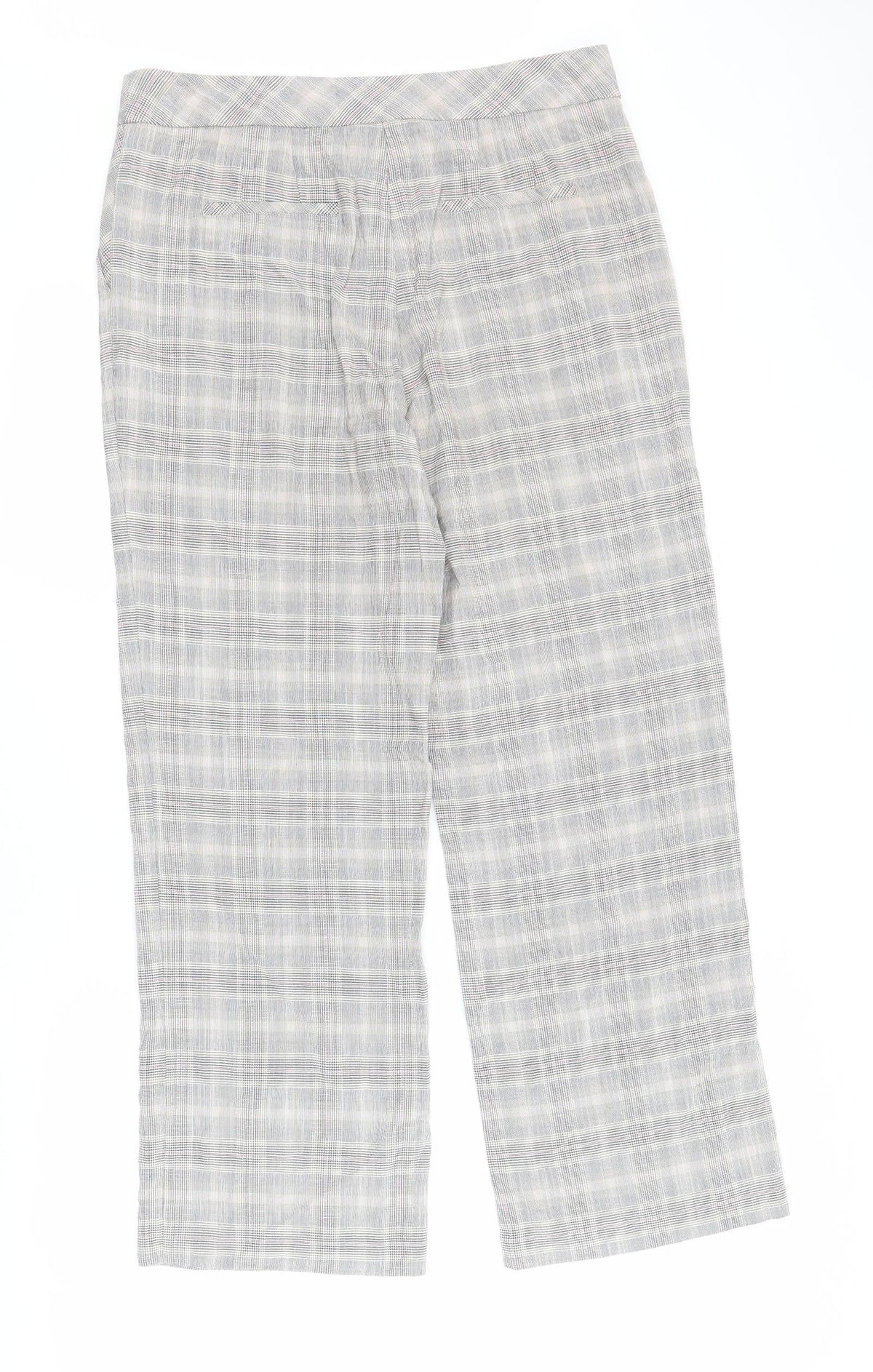 NEXT Womens Multicoloured Plaid Viscose Carrot Trousers Size 12 L30 in Regular Zip